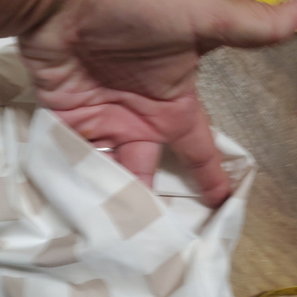 Ming Wang Tan Blue and White Checkered A-Line Pockets Midi Skirt - Picture 8 of 10